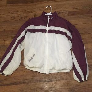 Reebok maroon and white windbreaker